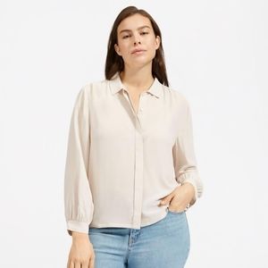 Everlane shirred silk shirt